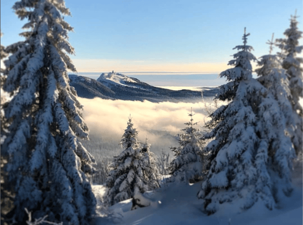 Les rousses, station de ski jurassienne avec vue sur le Mont blanc